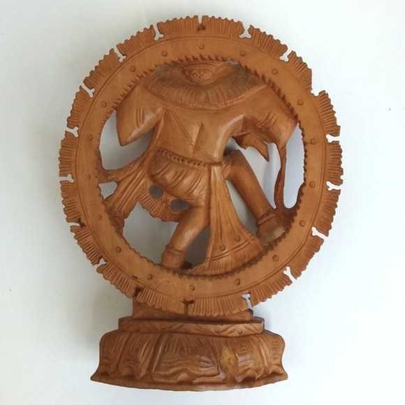 Vintage Antique Hand Carved Wooden Ganesh (Sandalwood) 6 1/2” Tall - Picture 9 of 11